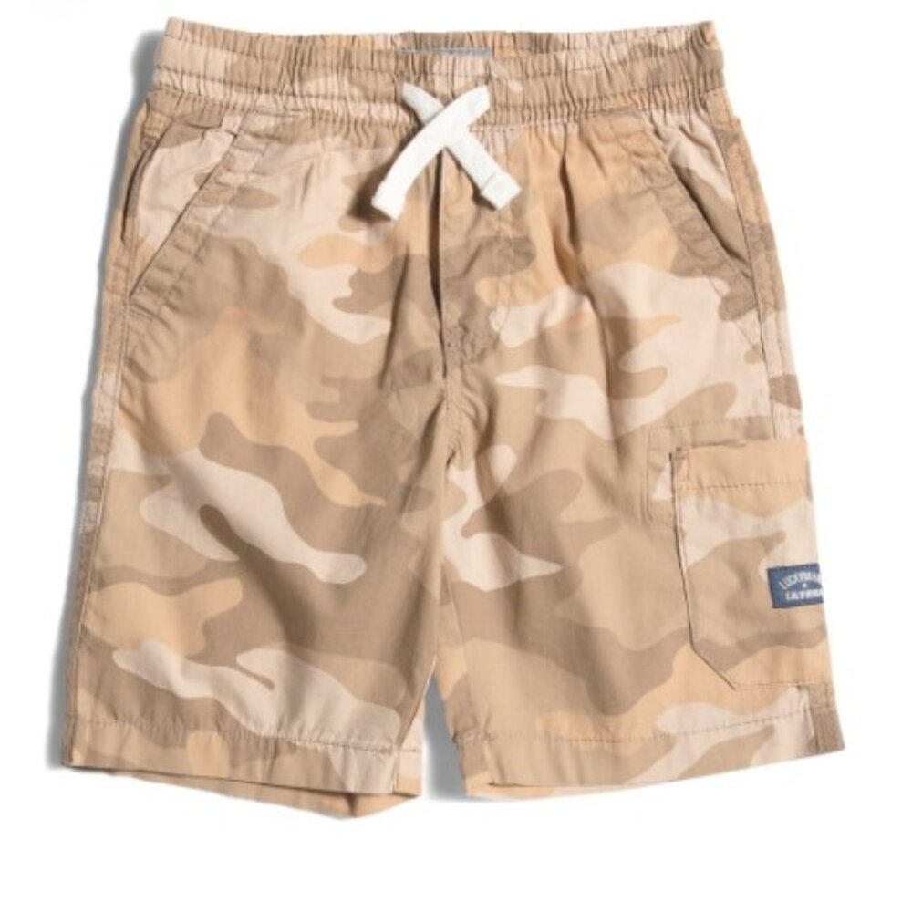 NWT Lucky Brand Boys Camo Cargo Shorts 5 MSRP $39.50 Tan